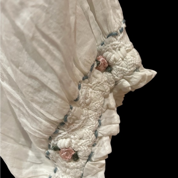 FREE PEOPLE Atlas Rose Tunic in Optic White Sheer Embroidered S - Picture 5 of 8